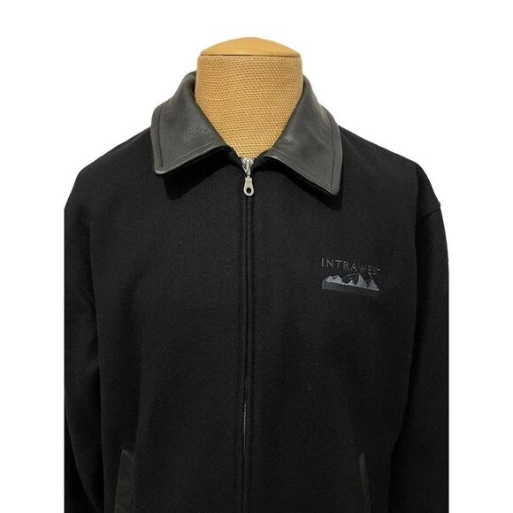 BISHOP Men's Bomber Jacket Canadian‎ Wool Leather Trim Whistler Creek Size Large - Picture 3 of 9